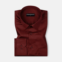 300GSM Premium Satin Shirt Combo for Men (White & Crimson Red)