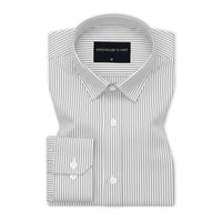 Silver Grey Stripe Oxford Shirt For Men