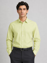 Lime Green Formal Oxford Cotton Shirt For Men