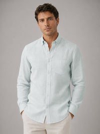 Turkish Blue Linen Shirt For Men