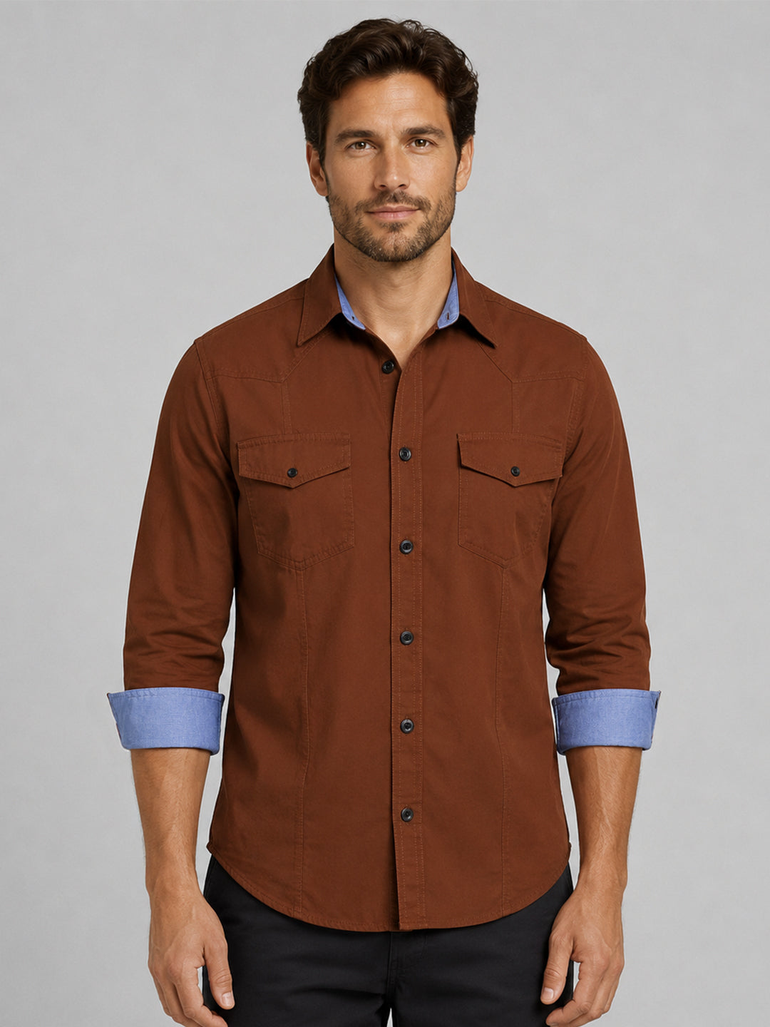 Pack Of 2 Cargo Style Beige & Brown Shirt