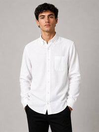White Linear Linen Shirt