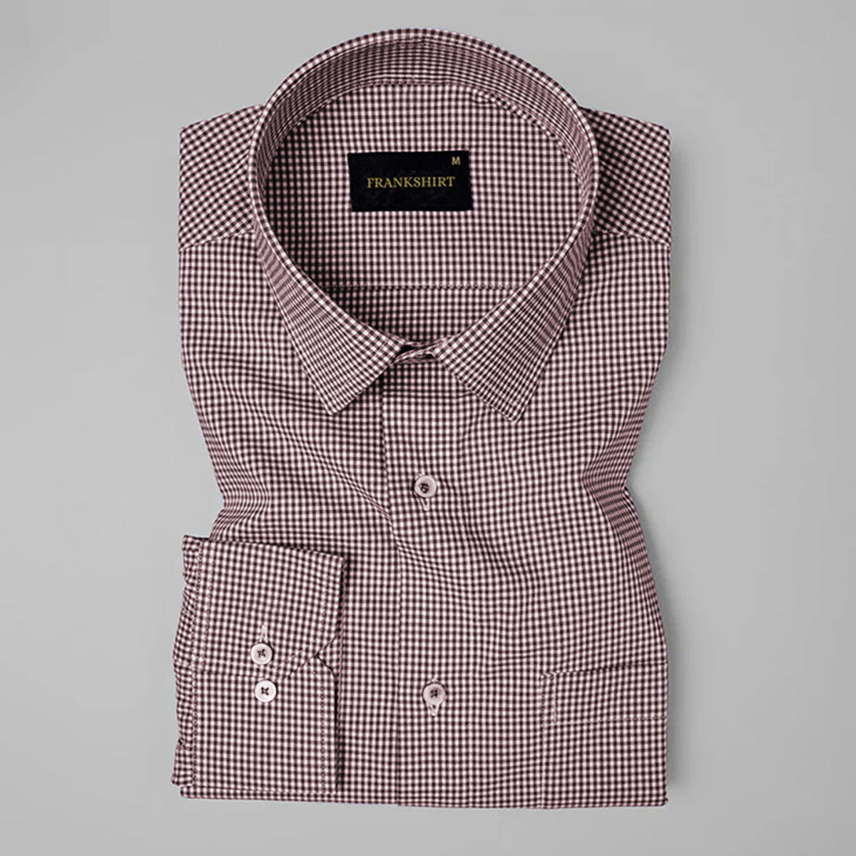 Maroon Check Oxford Premium Cotton Shirt For Men