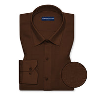 Dusty Brown Textured Linen Shirt For Men