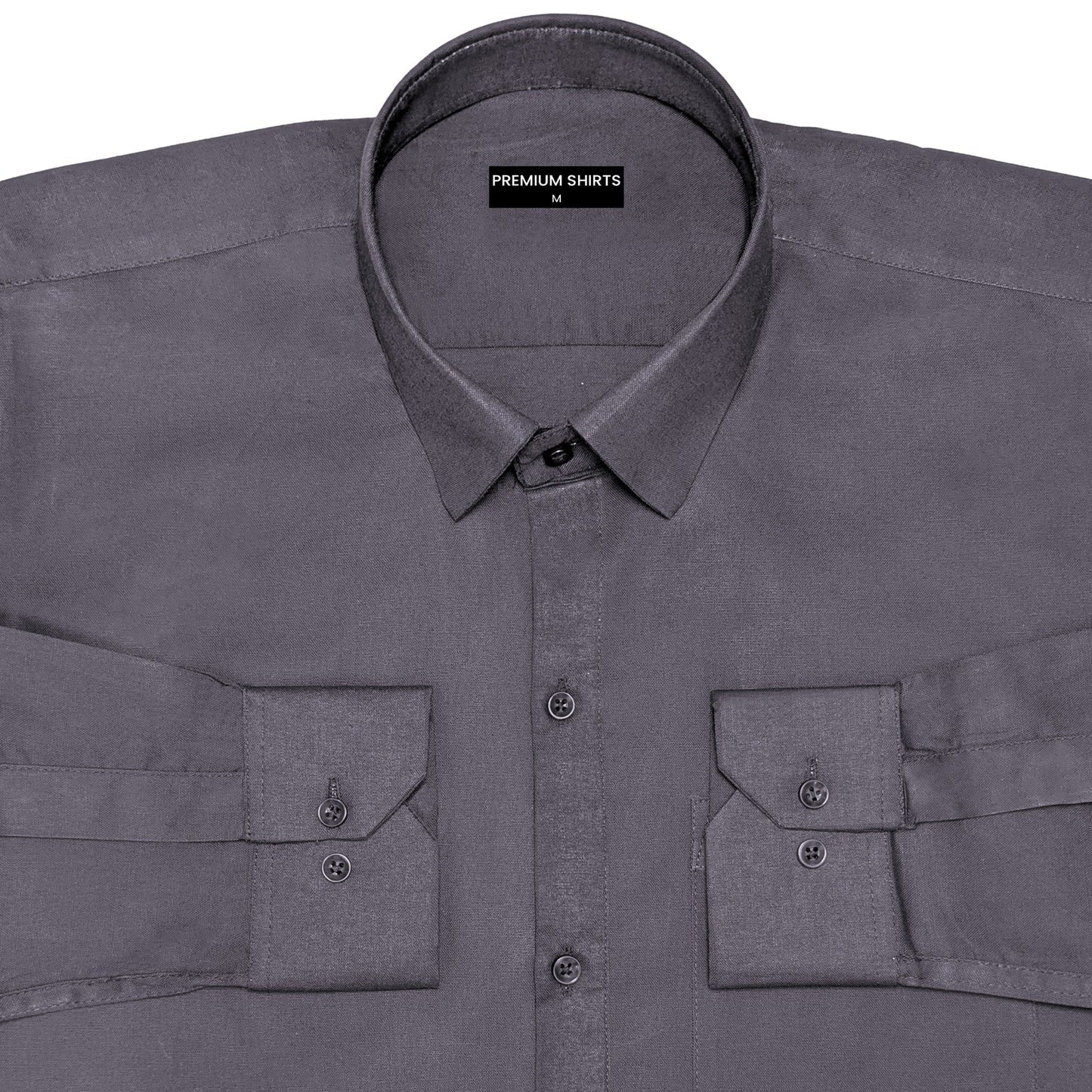Slate Grey Oxford Cotton Shirt For Men