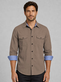 Pack Of 2 Cargo Style Beige & Khaki Shirt