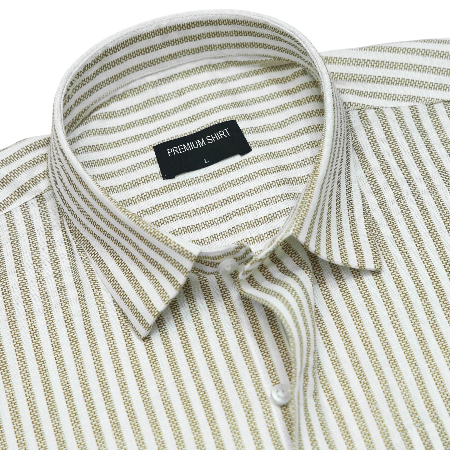 Striped shirt with a 'Premium Shirt' label on a white background