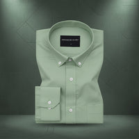 New Sea Green Oxford Cotton Shirt For Men