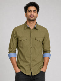 Cargo Style Olive Shirt