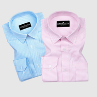 Sky Blue & Light Pink Premium Oxford Check Shirts – Pack of 2