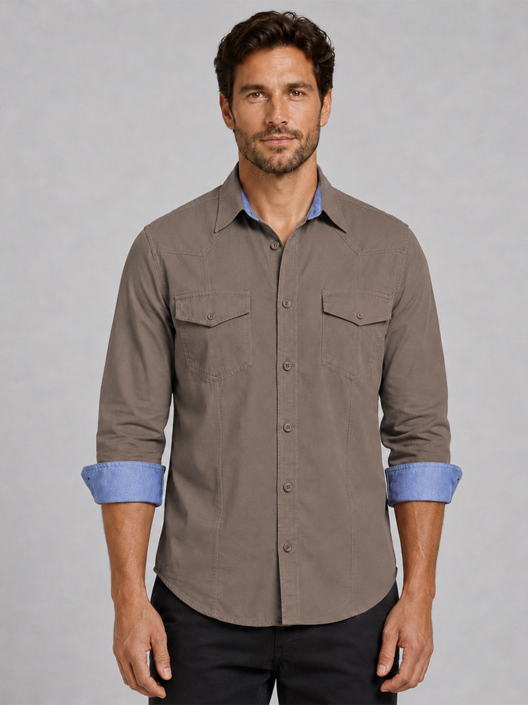 Cargo Style Khaki Shirt