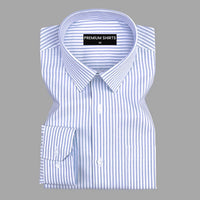 Cambridge Blue Stripe Oxford Premium Cotton Shirt For Men