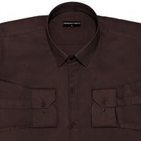 Dusty Brown Oxford Cotton Shirt For Men