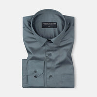 300GSM Premium Satin Shirt Combo for Men (White & Teal)