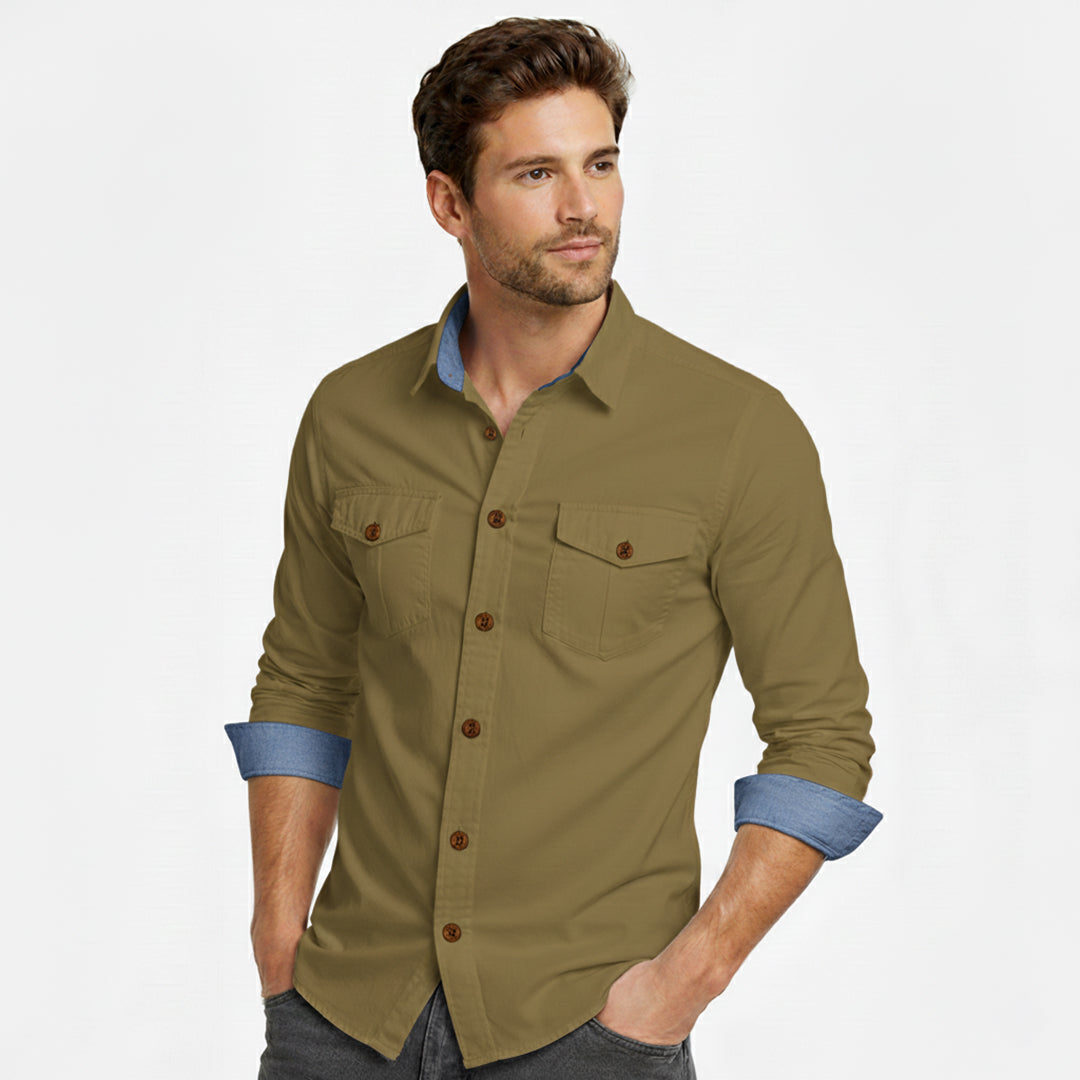 Cargo Style Olive Shirt