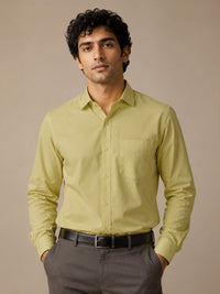 Paper Cotton Light Green Shirt for Men