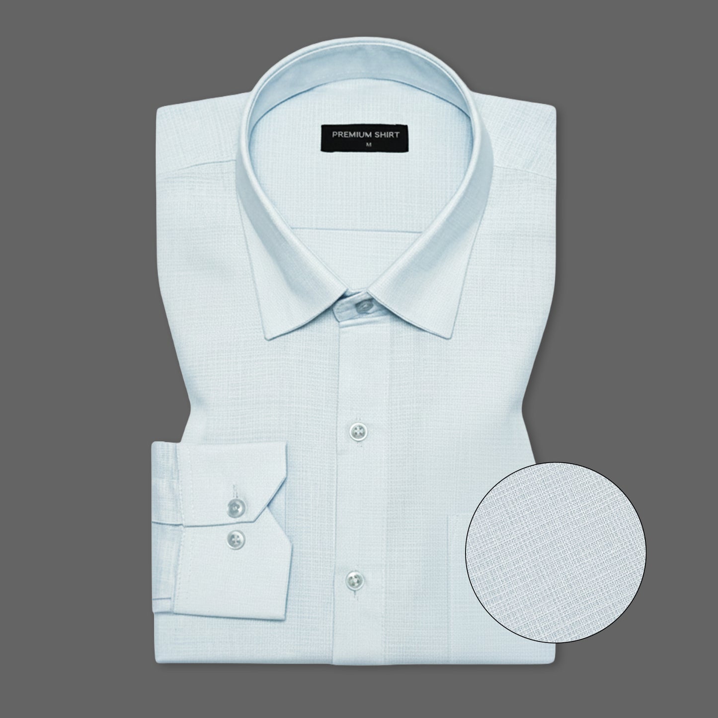 Sky Blue Textured Linen Shirt For Men