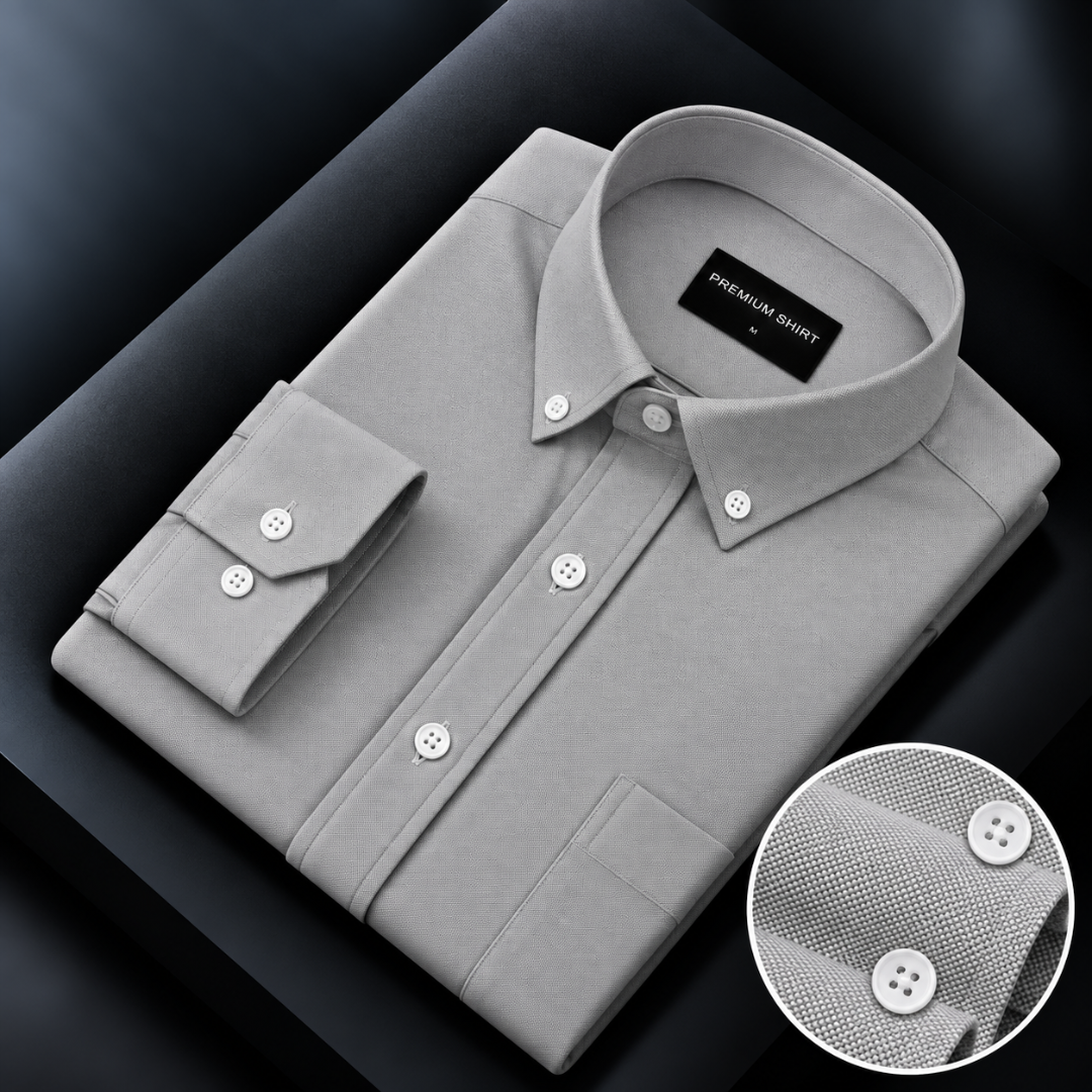 Oxford Cotton Silver Shirt For Men