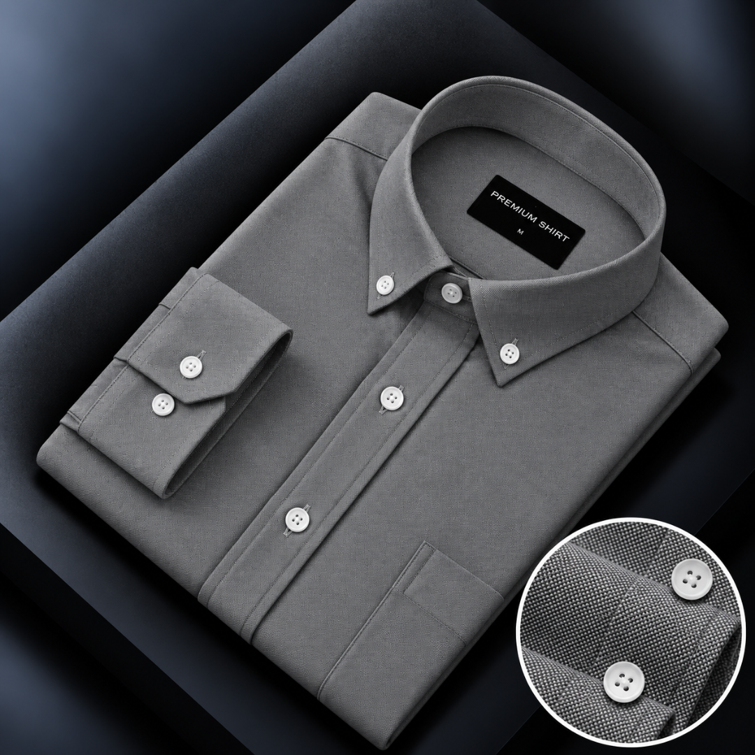 Oxford Cotton Dark Grey Shirt For Men