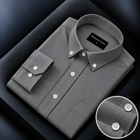 Oxford Cotton Dark Grey Shirt For Men