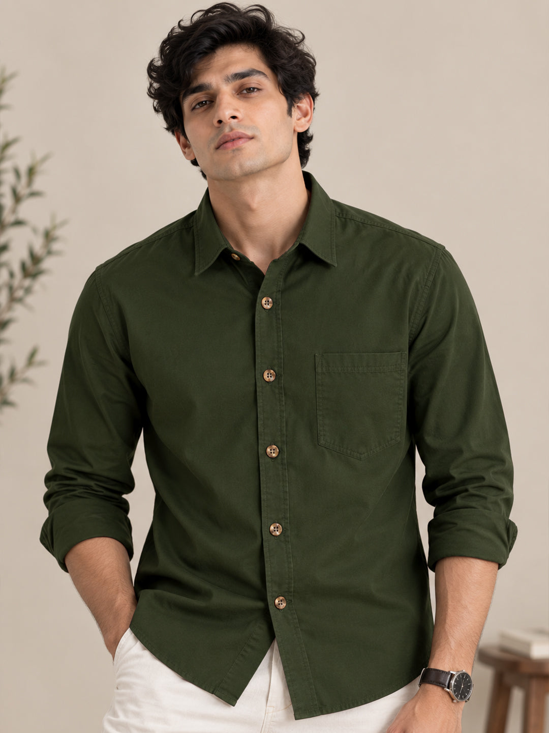 Classic Bottle Green Cargo Shirt