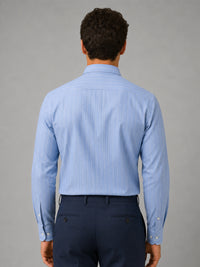 Blue Pinstripe Oxford Shirt For Men