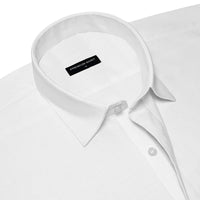White Textured Linen Shirt For Men