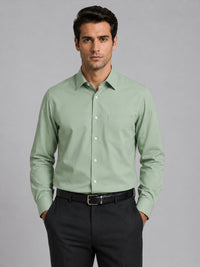 Sea Green Formal Oxford Cotton Shirt For Men