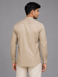 Cream Short Cargo Kurta For Men