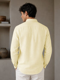 Lemon Down Button Casual Linen Shirt