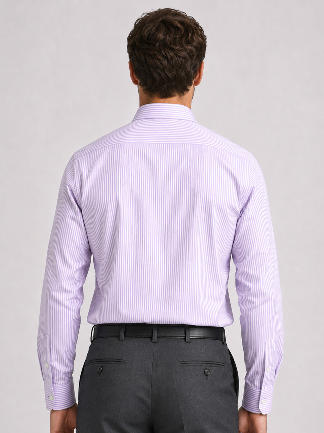 Purple Stripe Oxford Shirt For Men