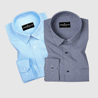 Sky Blue & Navy Blue Premium Oxford Check Shirts – Pack of 2