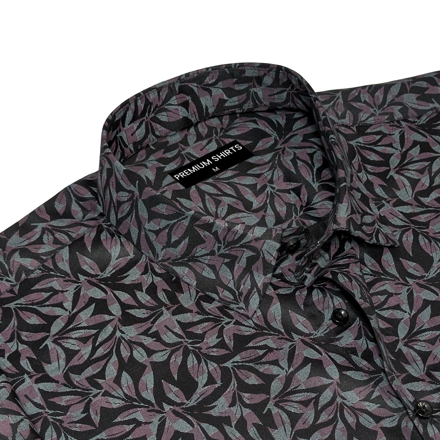 Black Floral Print Party Wear Shirt for Men