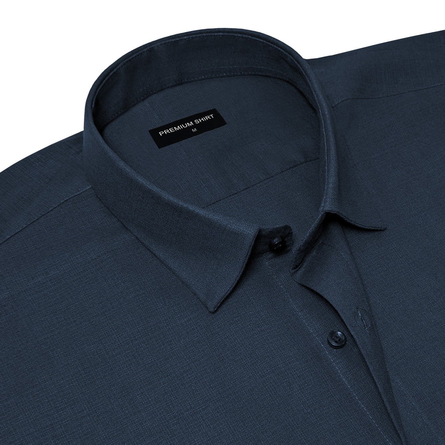 Royal Blue Textured Linen Shirt For Men