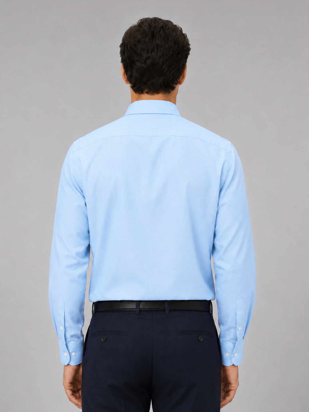 Sky Blue Formal Oxford Cotton Shirt For Men