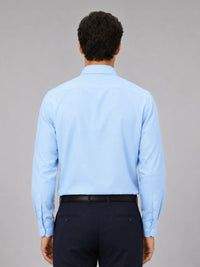 Sky Blue Formal Oxford Cotton Shirt For Men