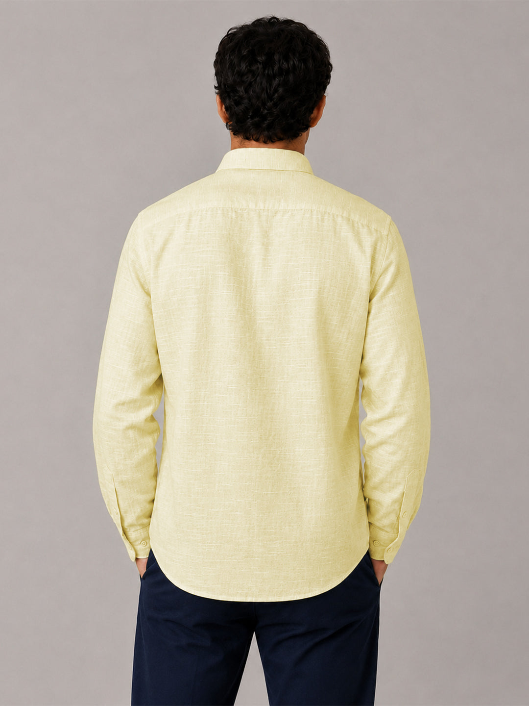 Soft Lemon Linear Linen Shirt