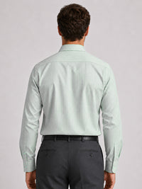Dark Green Stripe Oxford Shirt For Men