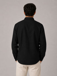 Black Linear Linen Shirt