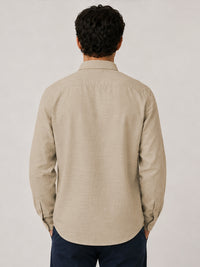 Beige Linear Linen Shirt