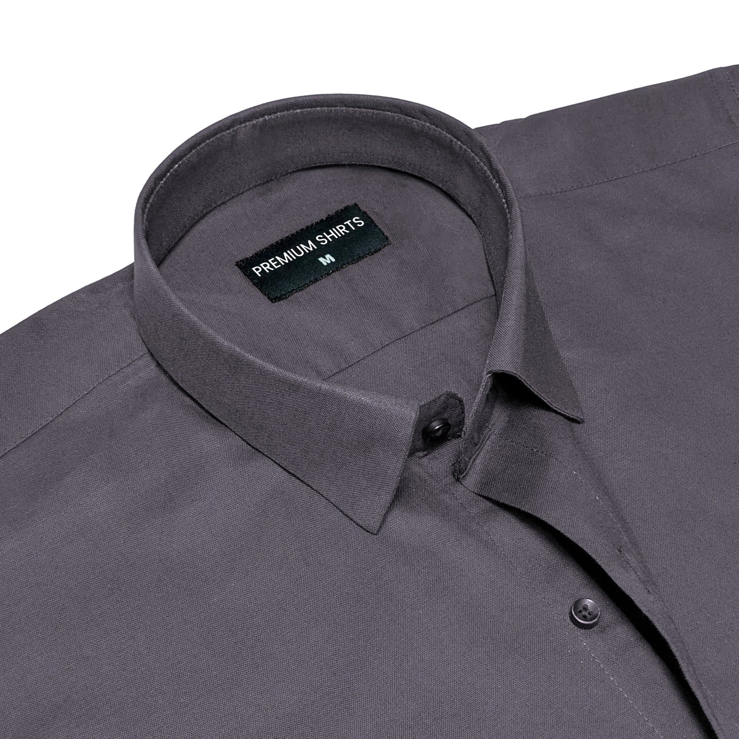 Slate Grey Oxford Cotton Shirt For Men