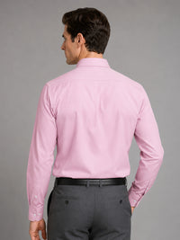 Light Pink Satin Contrast Collar Shirt for Men