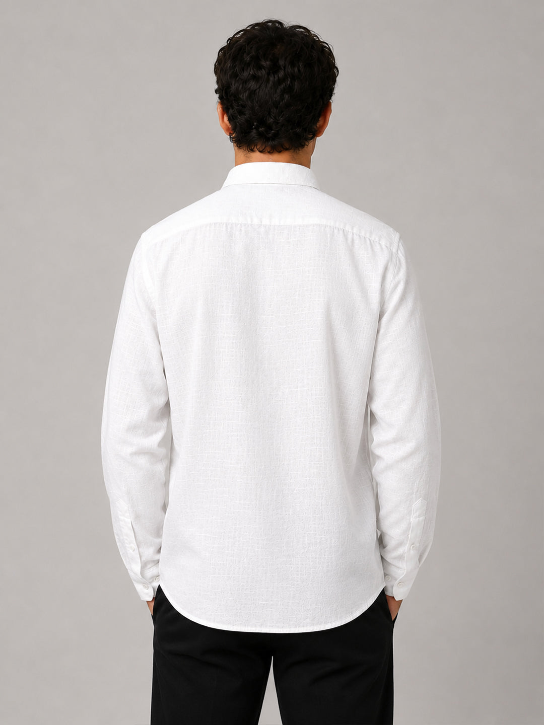 White Linear Linen Shirt