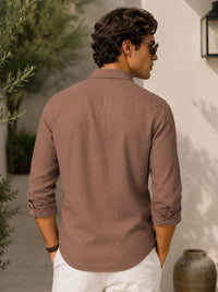 Khaki Linen Shirt For Men