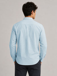 Sky Blue Linear Linen Shirt