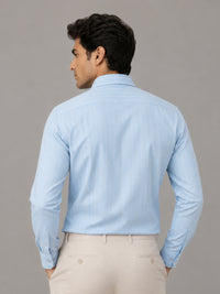 Sky Blue Pinstripe Oxford Shirt For Men