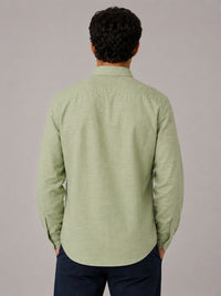 Soft Sage Linear Linen Shirt