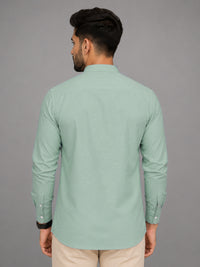 Urban Fit Sea Green Short Linen Kurta For Men