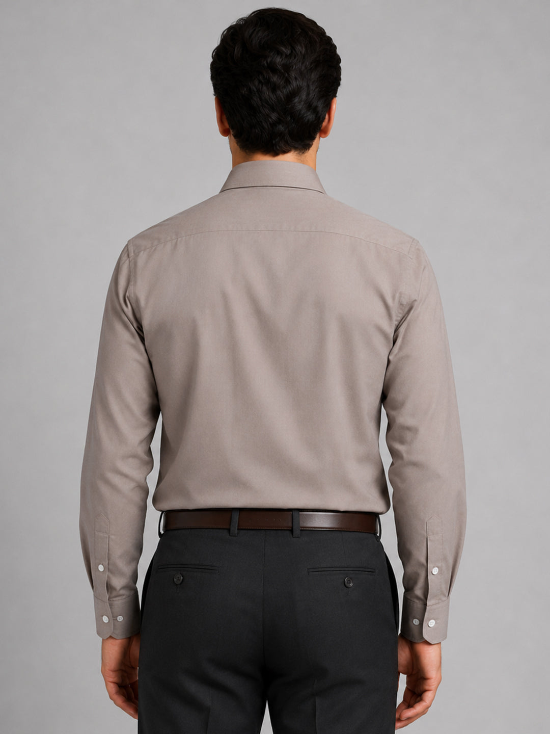 Brown Formal Oxford Cotton Shirt For Men