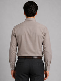 Brown Formal Oxford Cotton Shirt For Men